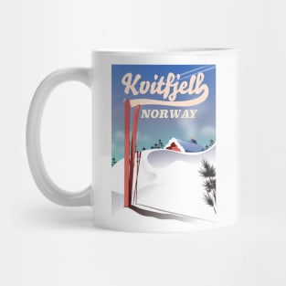 Kvitfjell norway vintage ski poster. Mug